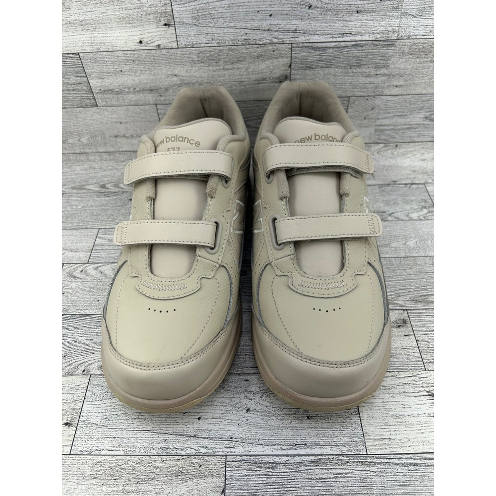 New Balance‎ 577 Walking Shoe Beige Leather Hook and Loop Strap Comfort 8.5M - Picture 4 of 12